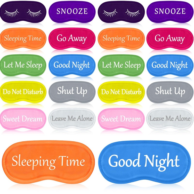 Eurzom 20 Pieces Funny Eye Sleeping Mask Bulk with Adjustable