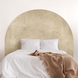 Fuyoooo Watercolor Headboard Arch Wall Decal Boho Huge Murals Peel and Stick Arch Headboard Sticker Large Accent Bed Wall Decal Decor for Bedroom Living Room(Beige,83 x 61 Inch)