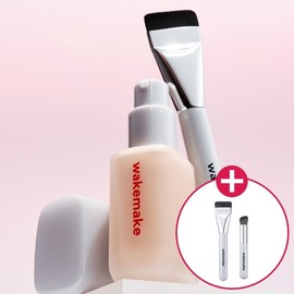 WAKEMAKE Seamless Wear Foundation 30ml - [SET] 22 Neutral (+Spatula Brush, Pore Brush)
