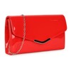 UShopUK Red Medium Plain Patent Leather Wedding Evening Party Clutch