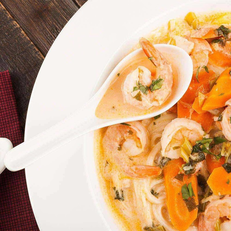 4.75" Voga Melamine Asian Soup Spoon, Small, White - 10ct