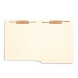 50 End Tab Fastener File Folders - Reinforced Straight Cut Tab 2 Prong Folders- Designed to Organize Standard Medical Files and Office Documents - Letter Size, Manila, 50 Pack