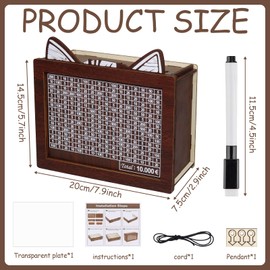 Wooden Money Box, Money Box with Counter, Money Box with Numbers Checks, Wooden Money Box, Reusable Savings Box, Helps Children and Adults to Develop the Habit of Saving, €10,000