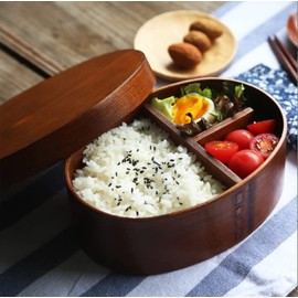 Bento Lunchbox japanische Brotdose Lunch Box mit Fächern Kinder Erwachsene Bento Box Holz Food Box Sandwich Lunch Container Stäbchen Studenten Picknick Box für Schule Küche Büro Picknick Kindergarten