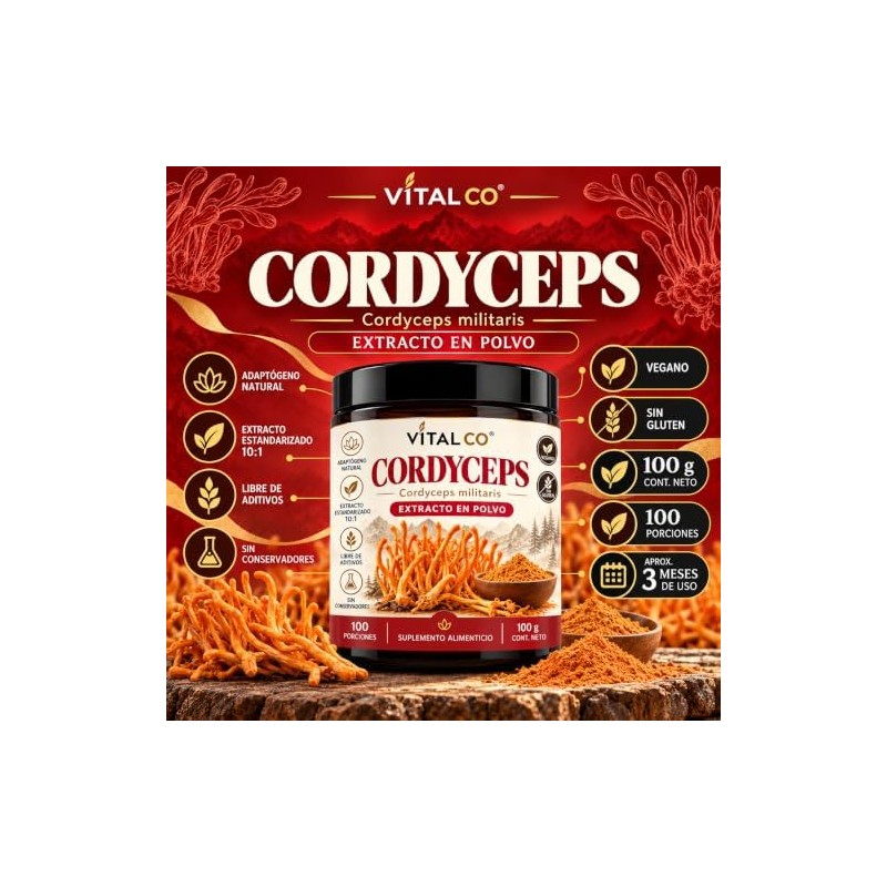 Hongo Cordyceps - Extracto Puro en Polvo 100 g -
