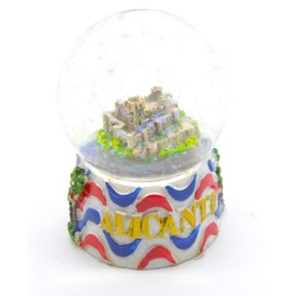 Alicante Valencia. Castle and Fort. Mini Snow Globe. Sevillanas Spanish Dancers. Spain Bandra 7 cm x 5 cm x 4 cm small