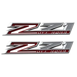 2pack New Big Z71 Off Road Emblems Side Decals 3D Badges Compatible with fits 2019-2025 Silverado Offroad Parts 84632695 (Chrome Red)