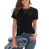 KevaMolly Basic Black T Shirts for Women UPF 50+ Short
