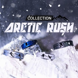 Knot Theory Snowboard Silicone Rings for Men Women - Blue Sky Size 11 6mm Dual Layer Breathable Comfort Fit Wedding Engagement Band