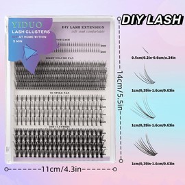 Mixed Size Individual DIY False Eyelashes, Natural Look Eyelash Extensions, Self Grafting Eyelash Clusters, False Eyelashes Clusters, Christmas Gift
