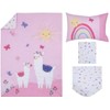 Parent's Choice 4 Piece Bedding Set, Toddler Bed Pink Llama,