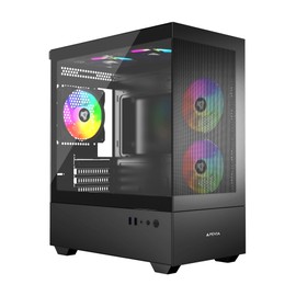 Apevia Phantom-MESH-BK Phantom Micro-ATX Dual-Chamber Mesh Gaming PC Case w/ 5X 120mm ARGB Fans, 366 RGB Modes, Mesh Airflow Performance Front Panel, 240mm Radiator Support, 2X USB3.0, HD Audio, Black