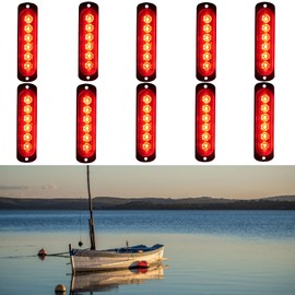 GZ5CG Boat Interior Lights LED Marine Courtesy Lights IP68 Waterproof for Deck Transom Cabin Cockpit Dinghy Pontoon Jon Boat Kayak Bass Boat Surface Mount (Red, 10Pcs)