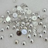 MajorCrafts® 200pcs 8mm Metallic Silver Flat Back Half Round Resin