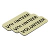 Volunteer 1 x 3" Name Tag, Brushed Gold (3 Pack)