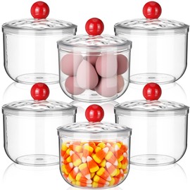 Rtteri 6 Pack Clear Candy and Cookie Jars with Airtight Lids 30 oz