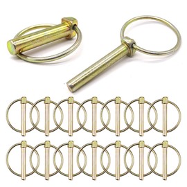 16 Stück Klappsplinte, 4,5mm x 40mm Klappstecker Sortiment Klappsplint Set mit Ring Klappsplinten Splintbolzen Splinte für Anhaenger Traktor Kippern Bauernhof