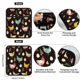FREEBLOSS 2Pcs Rooster Pattern Pot Holders for Kitchen Cotton Potholder Heat Resistant Pot Holders Sets Oven Hot Pads Hot Pot Holder for Cooking Baking