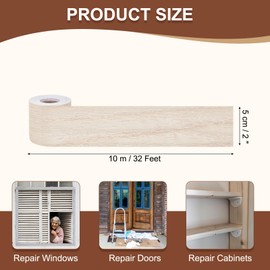 MECCANIXITY Wood Grain Repair Tape, 2 Inch x 33 Feet Self Adhesive Wood Grain Tape Multi-Purpose Wallpaper Border Trim for Furniture Floors Windows Doors Tables Home DIY Projects, Natural Oak