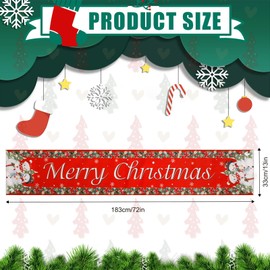 Christmas Table Runner, 72x13 Inch Winter Holiday Tablecloth Kitchen Dining Table Decoration Premium Linen Xmas Table Cloth Cover for Indoor Outdoor Home Party Decor (Style A)