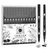 GPLMQ Black Drawing Pens, 12 Pack Felt Tip Markers for