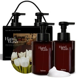 hetras. hetras. Perfume Bubble Hand Wash with Pump Dispenser 17.4 fl oz x 2 Pack | La Tulip Shower - Elegant Flowers Scent | Hydrates & Cleanses Skin | Gentle & Mild Ingredients