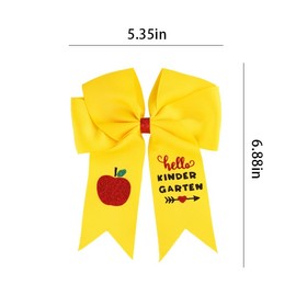 First Day of Kindergarten Double-layer Hair Bow Clips for Todder Girls Back to School Hair Accessories for Granddaughter Daughter Niece First Day of The Kindergarten Bow Hair Clip with Long Tail