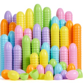 JOYIN 100PCS 3.15" Pastel Easter Eggs, Empty Easter Eggs Fillable, Colorful Plastic Eggs Bulks for Easter Hunt, Party Favor, Basket Stuffers Filler, Classroom Prize Supplies