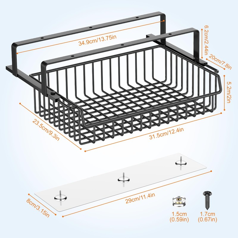 ENONCI Under Desk Drawer, Slide Out Design,No Drill Metal Under