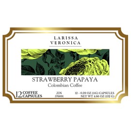 Strawberry Papaya Colombian Coffee (Single Serve K-Cup Pods) (Gourmet, Naturally Flavored, Whole Coffee Beans) (12 pods, ZIN: 576891)