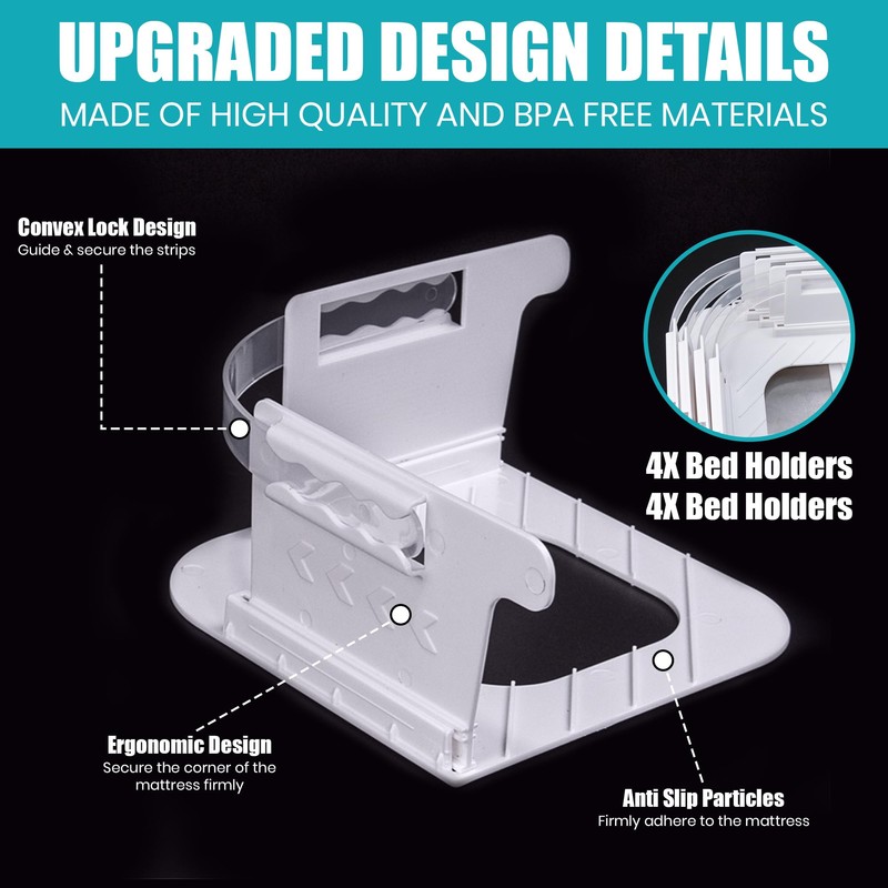 DreamZon Bed Sheet Holder,Sheet Holders Keep Sheets Firm & Tight,Bed