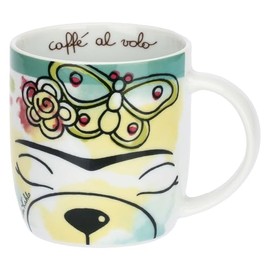 THUN - Tasse aus Porzellan Teddy x Frida Kahlo - Porzellan - Kollektion x Frida Kahlo - 300 ml, Ø 8,5 cm, H 10,5 cm
