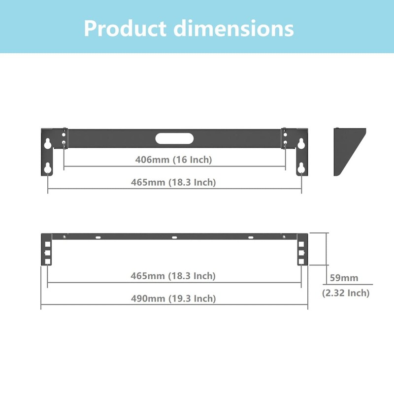 QiaoYoubang 1U Vertical Wall Mount Rack - Foldable Patch Panel