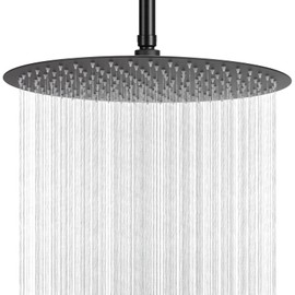 NearMoon Rain Shower Head, Ultra-Thin Design-Pressure Boosting, Awesome Some Experience, Large High Flow Stainless Steel Rainfall Shower Head (16 Inch, Matte Black)