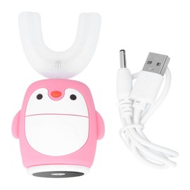 Children Cartoon Electric Toothbrush Cute Cleaning U shaped Toothbrush Oral Care Tool(Pink )