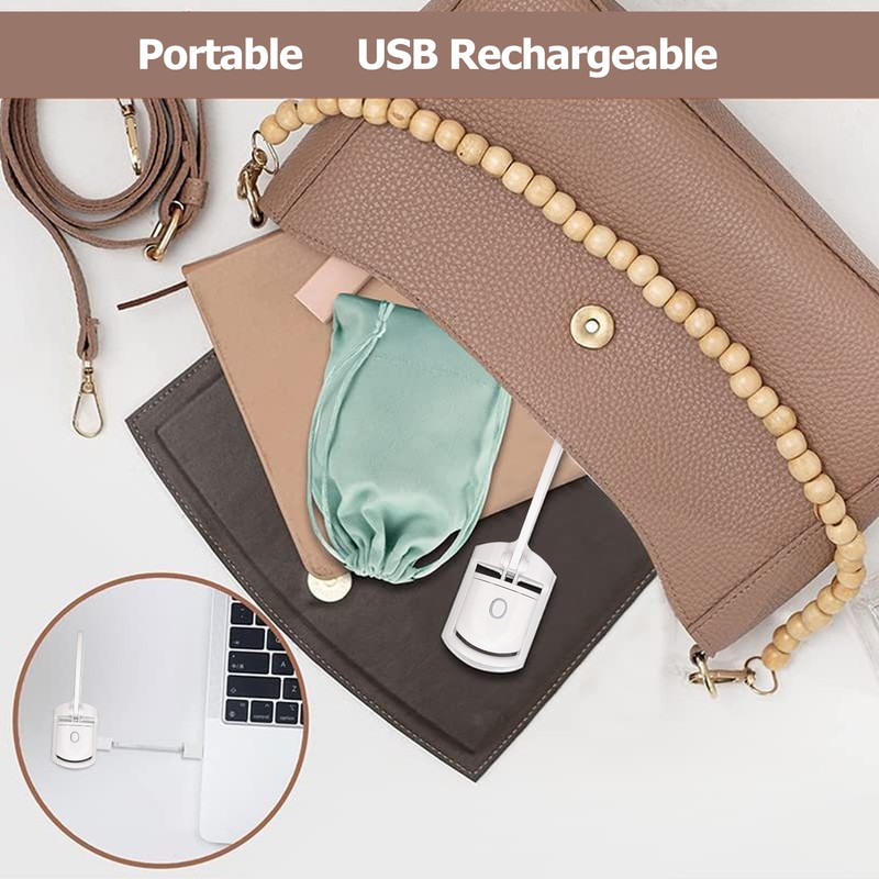 Electric Eyelash Curler Mini Portable USB Rechargeable Temperature Control Long