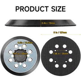 2Pcs 5 inch Sander Pad for Dewalt, 4 Screw Holes 8 Hole Hook and Loop Replacement Orbital Sander Pad for DeWalt DWE6421 6421K DWE6423 6423K DCW210B DWE64233 & N329079