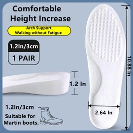 Heel Lifts for Achilles Tendonitis,Heel Lifts for Leg Length Discrepancy,Shoe Inserts to Make You Taller,Height Boosting Insoles for Men Woman Kids,Height Boosters,Highpads (10.88''Lx1.2''UP) (1PAIR)