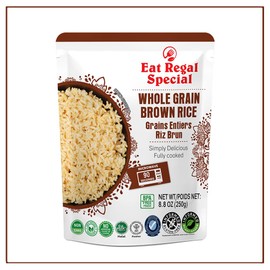 Eat Regal Ready to Eat Whole Grain Brown Rice Microwavable Pack of 6,8.8oz | Ready Rice in 90 Seconds | Heat and Eat | Precooked Rice | Ready to Eat | Side Dish