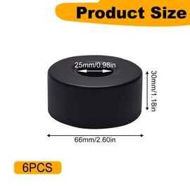 Set of 6 Stainless Steel Cover Rosette Black Pipe Cover Cover Rosette Threaded Rosette Cover for Bathroom Shower Faucets Radiator (25 mm)