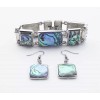 Icon DESIGNER INSPIRED GENUINE ABALONE CRYSTAL SILVERT BRACELET & HOOK