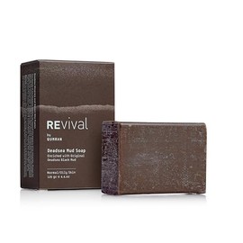REvival Dead Sea Mud Soap Bar - Natural Detoxifying Face & Body Cleanser with Witch Hazel & Minerals - Deep Cleansing, Hydrating, Exfoliating for All Skin Types 125g | 4.4 oz