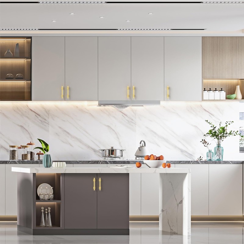 Asidrama 10 Pack 3 Inch(76mm) Matte Brushed Gold Kitchen Cabinet