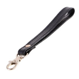 zalati Wristlet Strap Real Leather Small Handle Strap Gold Buckle Handbag Purse Wrist Bag Strap Black