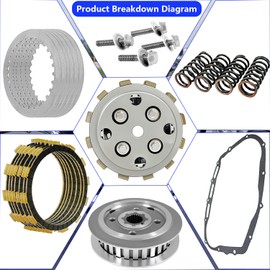 BIGLKNM Boulevard M50 Clutch Kit & Clutch Center Inner Hub & Outer Pressure Plate & Gasket Fit for Boulevard M50 C50 S50 C50T Intruder Volusia 800 VL800 OEM#09116-06203 21441-37400