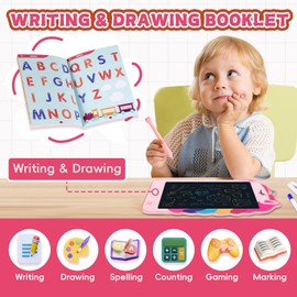 Unicorn LCD Writing Tablet for Kids,Colorful Toddler Drawing Tablet for Educational Boy Baby Girl, Doodle Board Pad Toy for 3 4 5 6 7 8-12 Years Old Kid Birthday Party School Christmas, 8.5inch Pink