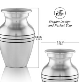 Aerospace-Grade Aluminum Urn for Adult Male Ashes - Lightweight Cremation Urn for Human Ashes, Modern Keepsake Urn with Secure Seal, Durable Memorial Container for Lasting Tribute （Silver-line）