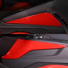 Center Console Gear Control Panel Side Stripe Cover Trim for Corvette C8 Stingray Z06 2020-2024 Accessories (Red)