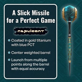 Shot! AI Replicant Steel Tip Dart Set 90% Tungsten Barrels, Centre Weighted professional darts for bristle dartboard