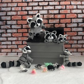 Dumpster Raccoon, 3D Printed Articulated Racoon, Trash Panda with Optional Dumpster, Articulated Raccoon Fidget Toy Raccoon - Size: 1 DUMSTER BIN ONLY